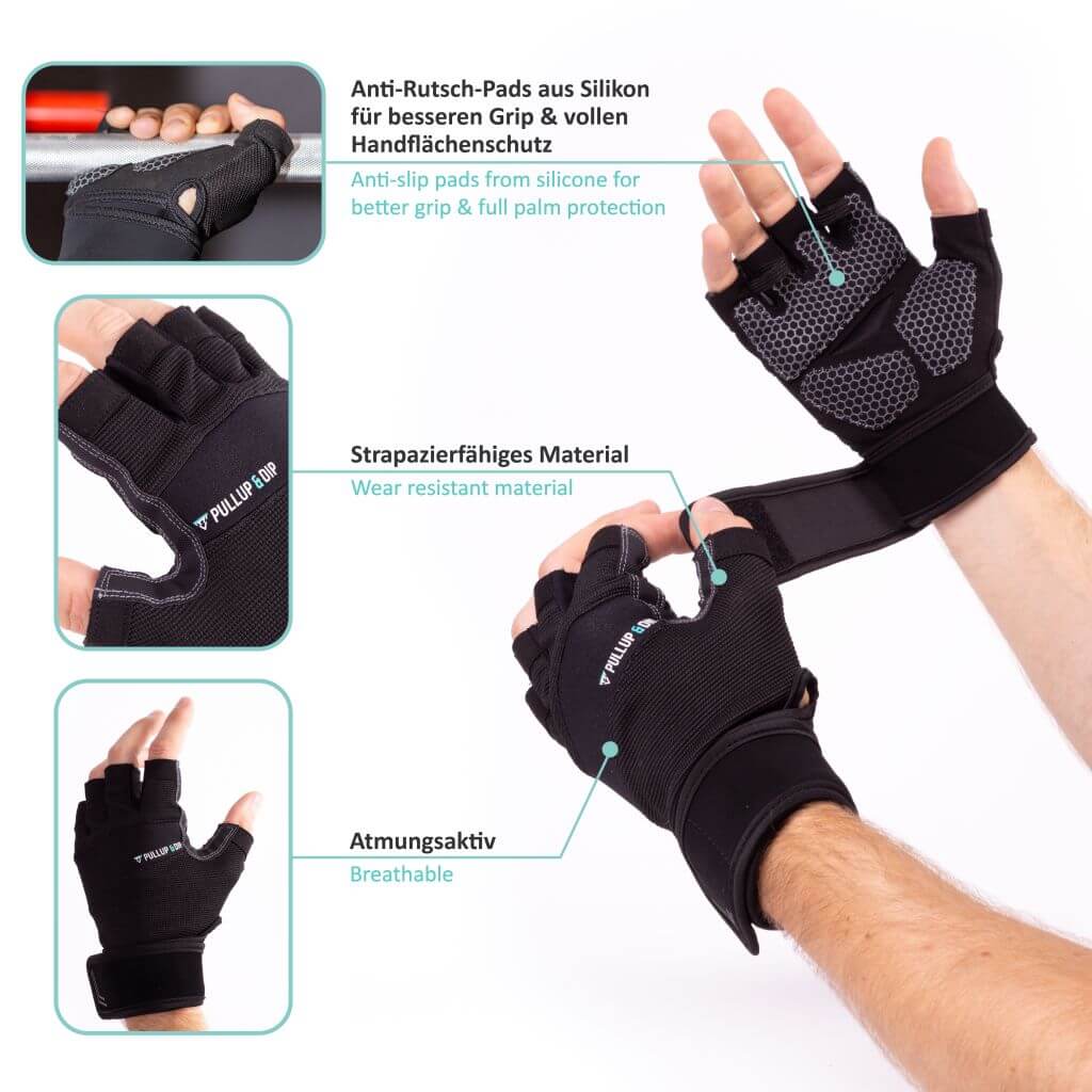 Nouveaux gants d'haltérophilie ventilés avec protège-poignets intégrés,  protection complète de la paume et adhérence supplémentaire. Idéal pour les  tractions, l'entraînement croisé, le fitness, l'halt